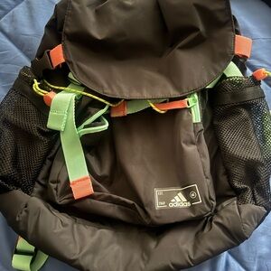 Adidas Black Backpack with Orange and Mint Details